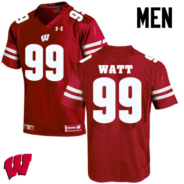 Wisconsin Badgers Men's #99 J. J. Watt NCAA Under Armour Authentic Red College Stitched Football Jersey XD40I30TB